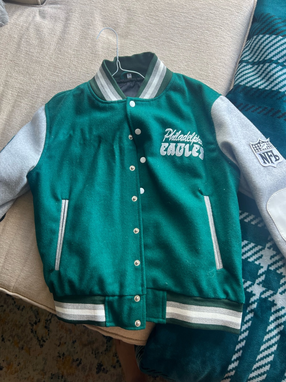 NFL Philadelphia Eagles Kylie Kelce Bomber Varsity Jacket